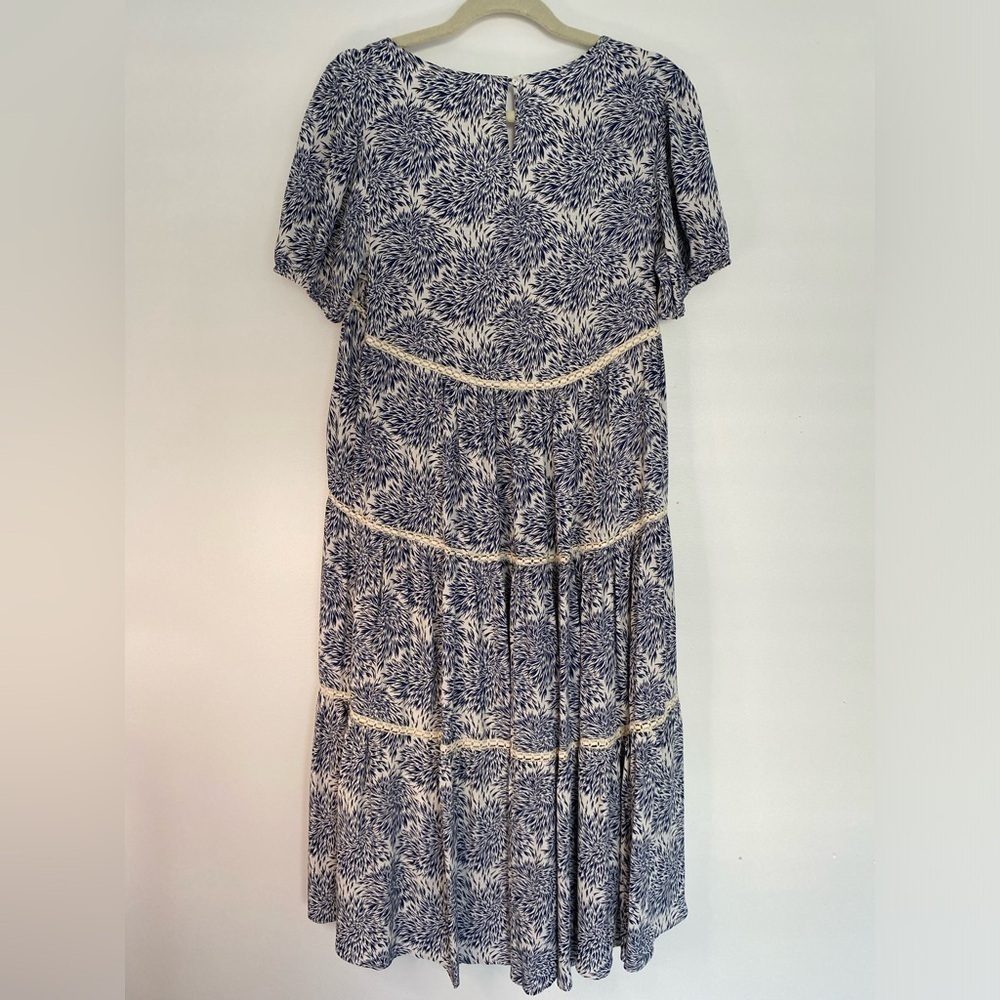 Sundance Womens Dress Size Small Blue And White Floral Tiered Crochet Boho Beach - Picture 7 of 10